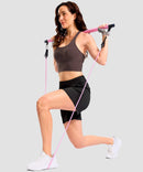 elastic waist bermuda shorts 5" in black - on model exercise view