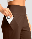 elastic waist bermuda shorts 9" in brown - pocket detail view