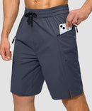 men's uv protection board shorts 9'' in dusty blue - side view