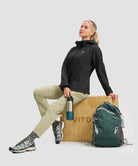fleece-lined softshell jacket in black - on model view