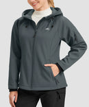 fleece-lined softshell jacket in dark gray - front view