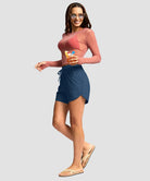 g-drykit™ high waisted pocket swim shorts in dark blue - on model view