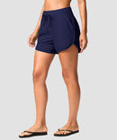 g-drykit™ high waisted pocket swim shorts in navy - on model side view