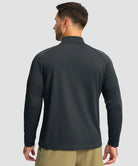 half zip pullover long sleeve in dark gray - back view