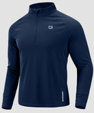 half zip pullover long sleeve in navy - front view