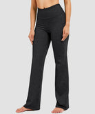 high waist flare leggings in heather charcoal - front view