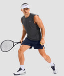 lightweight 5" pocketed athletic shorts in navy - on model view