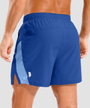 lightweight 5" pocketed athletic shorts in royal blue - back view