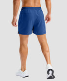 low rise with pocket slit shorts 5'' in deep royal blue on model - back view