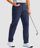 men's UV protection multiple pockets pants in navy - side view