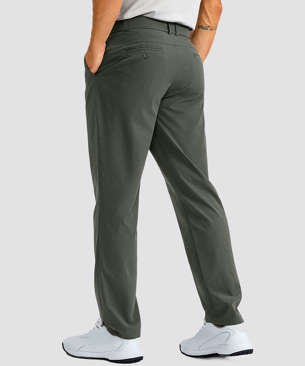 men's UV protection multiple pockets pants in sage green - back view