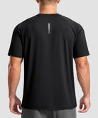 men's back reflective short sleeve in black - back view