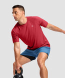men's back reflective short sleeve in dark red - matching outfits view