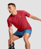 men's back reflective short sleeve in dark red - matching outfits view