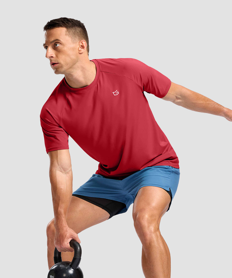 men's back reflective short sleeve in dark red - matching outfits view