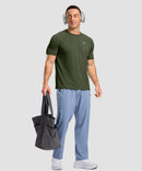 men's back reflective short sleeve in olive green - matching outfits view