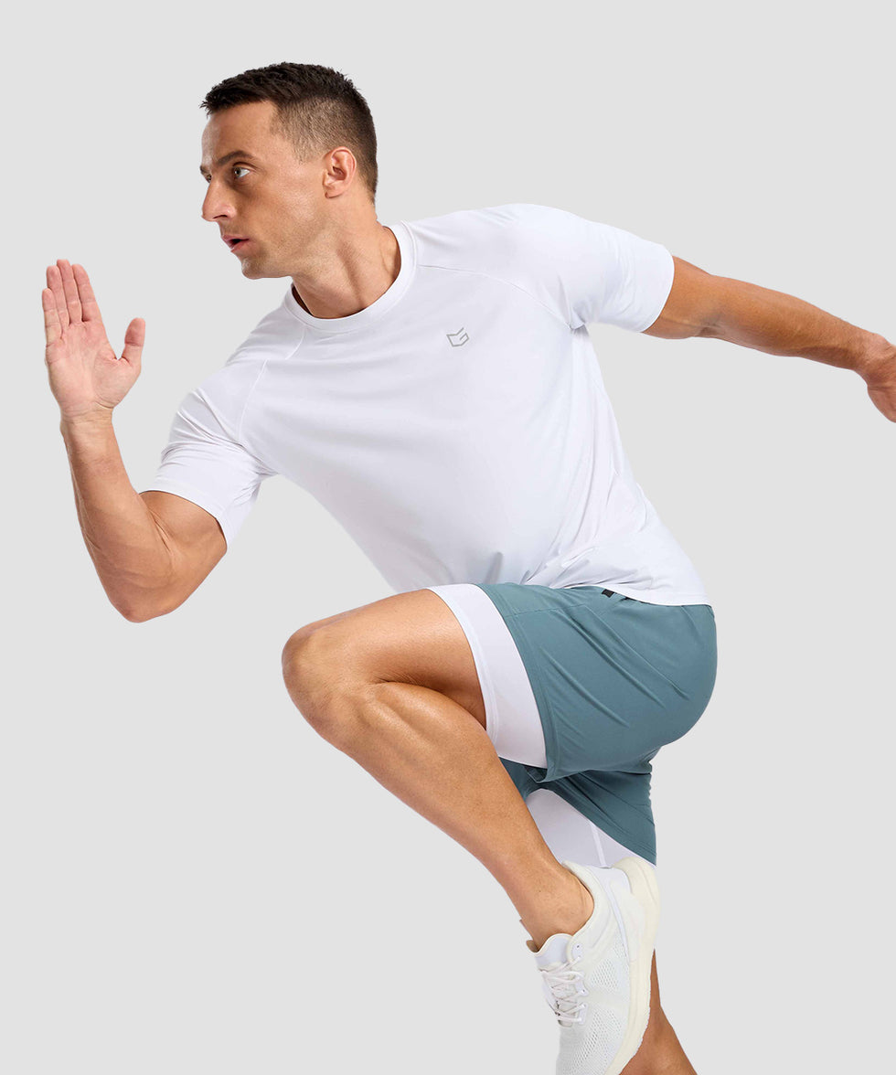 men's back reflective short sleeve in white - matching outfits view