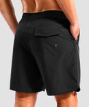 men's compression liner 4 pockets board short 7'' in black - back view
