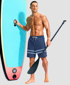 men's compression liner 4 pockets board short 7'' in blue stripes - matching outfits view
