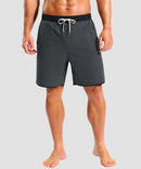 men's compression liner 4 pockets board short 7'' in dark gray - front view