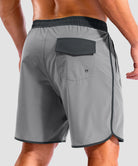 men's compression liner 4 pockets board short 7'' in light gray - back view