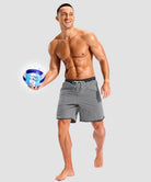 men's compression liner 4 pockets board short 7'' in light gray - matching outfits view