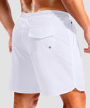 men's compression liner 4 pockets board short 7'' in white - back view