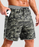 men's compression liner 4 pockets board short 7'' in woodland camo - side view