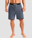 men's compression liner 4 pockets board shorts 7'' in dusty blue - front view