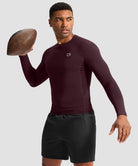men's compression pullover long sleeve in wine - matching outfits view