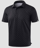 men's dry fit printed golf polo in golf clubs back - fabric detail