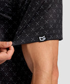 men's dry fit printed golf polo in golf clubs back - sleeve detail