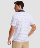 men's dry fit printed golf polo in golf clubs white - back view