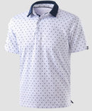 men's dry fit printed golf polo in golf clubs white - fabric detail
