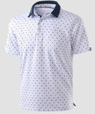 men's dry fit printed golf polo in golf clubs white - fabric detail