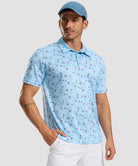 men's dry fit printed golf polo in golf element - front view