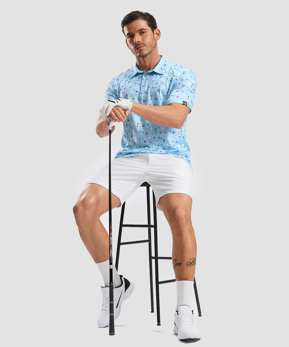 men's dry fit printed golf polo in golf element - matching outfits view