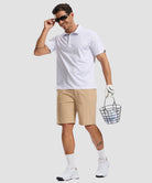 men's dry fit printed golf polo in gray sea wave - matching outfits view