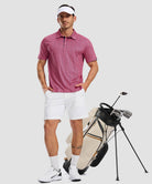 men's dry fit printed golf polo in pink floral - matching outfits view