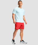 men's elastic waist zipper pockets short 7'' in red - matching outfits view