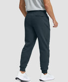 men's fleece-lined cotton joggers in gray - back view