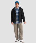 men's fleece-lined hooded softshell jacket in black - matching outfits view