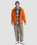 men's fleece-lined hooded softshell jacket in orange - matching outfits view