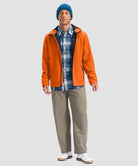 men's fleece-lined hooded softshell jacket in orange - matching outfits view