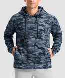 men's fleece-lined performance hoodie in black camo - neckline detail