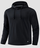 men's fleece-lined performance hoodie in black - front view