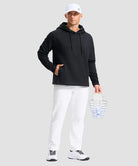 men's fleece-lined performance hoodie in black - matching outfits view