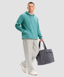 men's fleece-lined performance hoodie in heather beryl green - matching outfits view