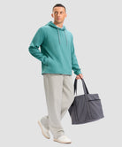 men's fleece-lined performance hoodie in heather beryl green - matching outfits view