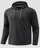 men's fleece-lined performance hoodie in heather black - front view